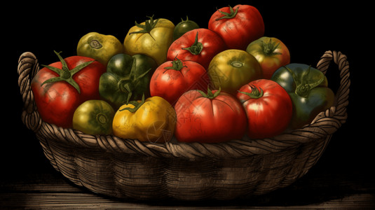 各种形状和颜色的西红柿集合背景图片