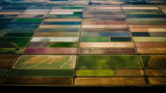 整齐排列的农田高清图片