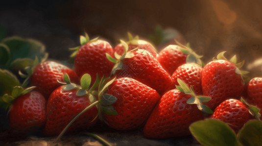 诱人的新鲜草莓背景图片