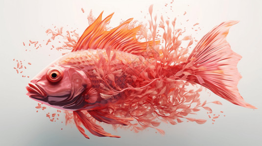 水激光创意热带鱼插画