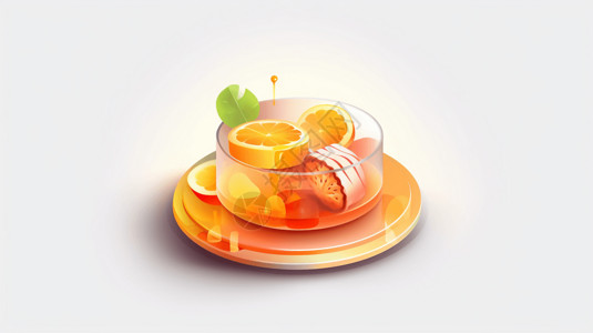 蜂蜜柠檬片食物图标插画