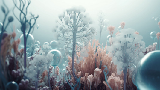 梦幻海底植物背景图片