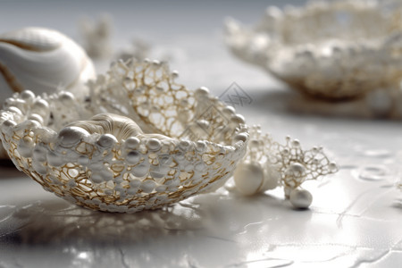 美丽珍珠装饰品背景图片