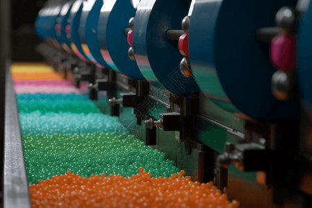 糖果工厂素材彩色塑料零件加工背景