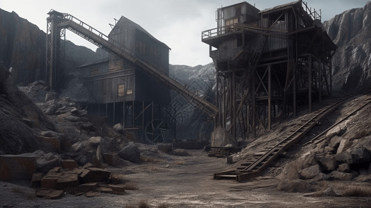 能源开采煤矿工厂背景