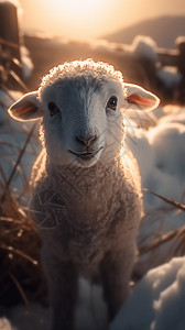 可爱的绵羊背景图片