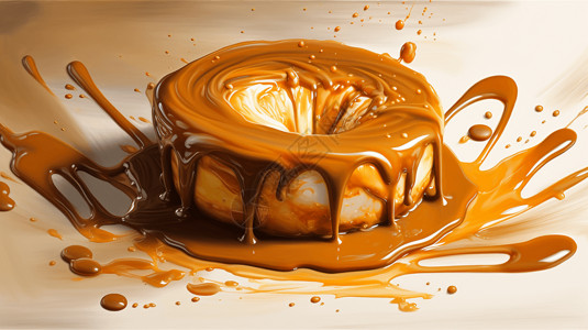 美食产品焦糖蛋糕甜点设计图片