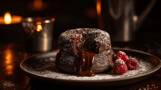 巧克力熔岩熔岩蛋糕背景