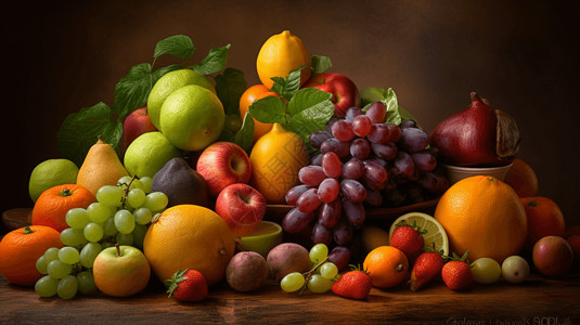 丰富多彩的新鲜水果背景图片