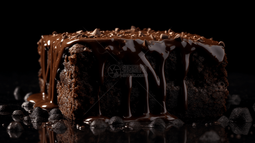 黑巧克力布朗尼蛋糕图片