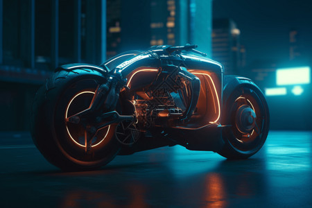 骑行摩托车未来派摩托车视角设计图片