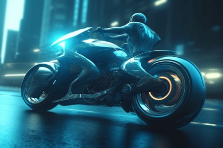 骑行摩托车未来科技感机器人摩托设计图片