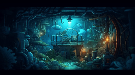 水下冒险游戏背景图片