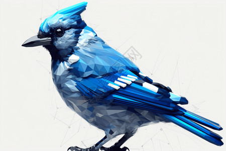 杀死一只知更鸟几何菱形蓝色立体动物鸟设计图片