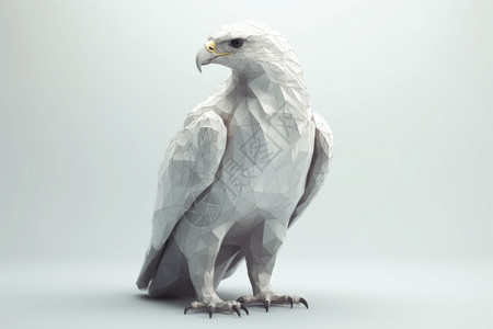 几何菱形3D立体动物鹰背景图片