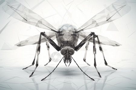 大视图蚊虫立体展示插画