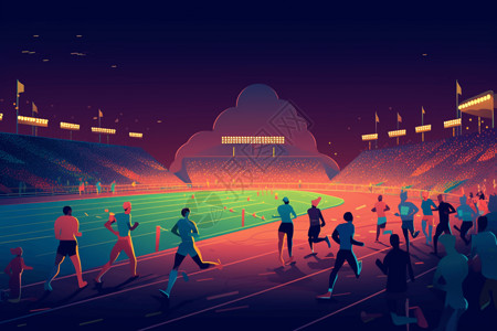 体育场比赛插画背景图片