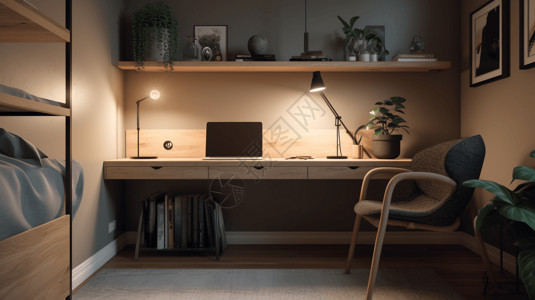 安静舒适办公桌现代家装设计图片