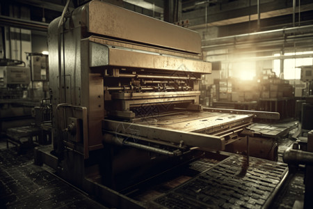 工厂中的金属冲压机高清图片