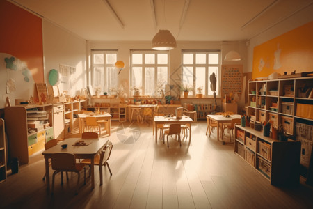 可爱幼儿园教室背景图片