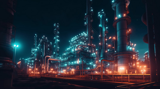 夜间照明夜间炼油厂设计图片