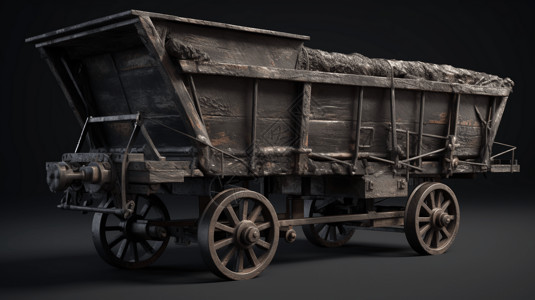 上世纪煤矿车背景图片