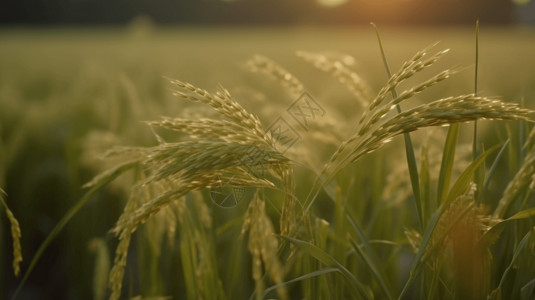 夏季小满节气图田地里的杂交水稻作物管理背景