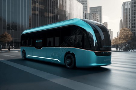 未来科技无人驾驶公交场景图片