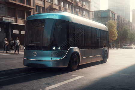 未来科技无人驾驶公交场景背景图片