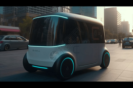 未来科技无人驾驶送货车图背景图片