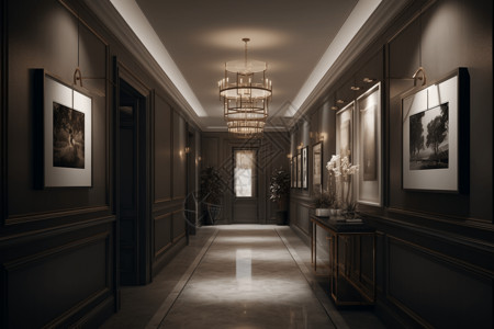 酒店房间照片精致走廊的3D模型设计图片