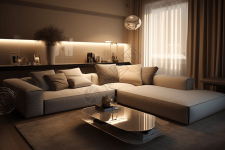 3D现代客厅中沙发模型设计图片