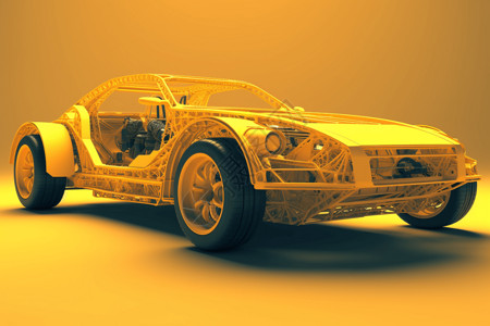 3D汽车框架渲染图图片