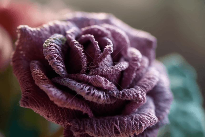 紫色毛毡玫瑰详细特写图片