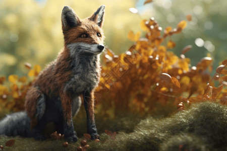 红色小狐狸羊毛毡狐狸设计图片