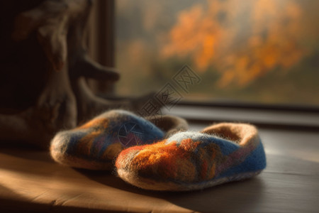毛绒拖鞋3D毡毛拖鞋渲染图设计图片