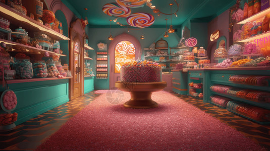 想象中的糖果店背景图片