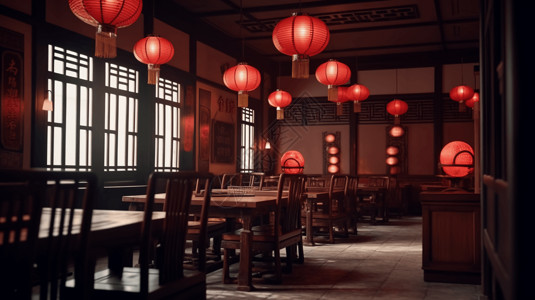 中式餐厅概念背景图片