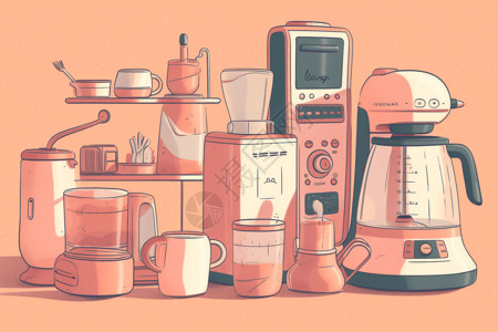 咖啡冲壶如何安全使用家用电器插画