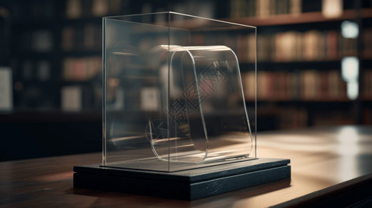 书籍透明素材透明玻璃罩背景