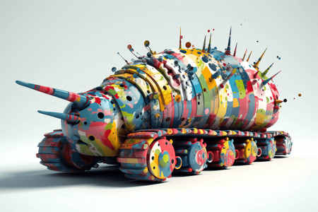 玩具坦克彩色异性坦克插画