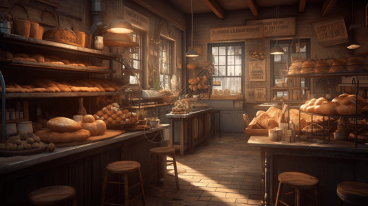 一家乡村面包店背景图片