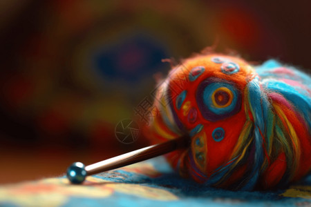 一团彩色的毛线球高清图片