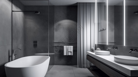 时尚城市酒店浴室背景图片