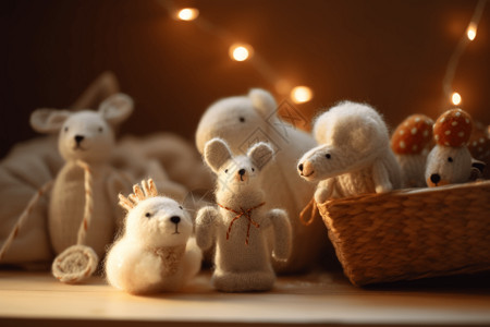 毛毡制品圣诞装饰背景图片