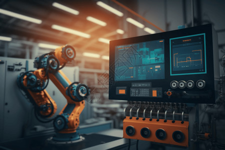 智能工厂工业中的工厂自动化机器人高清图片