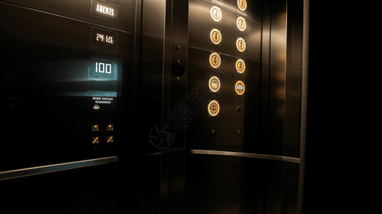电梯数字电梯按钮特写背景