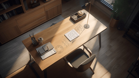 极简书桌现代化办公桌背景