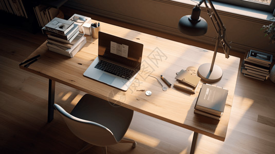 现代简约书桌极简主义书桌背景