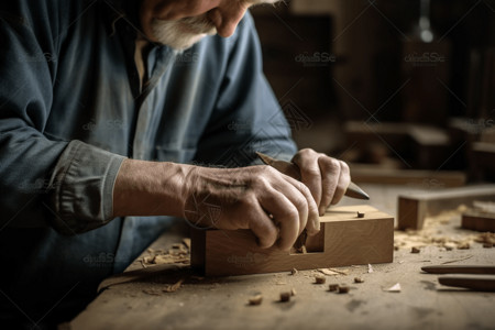 木工用锤子和凿子高清图片
